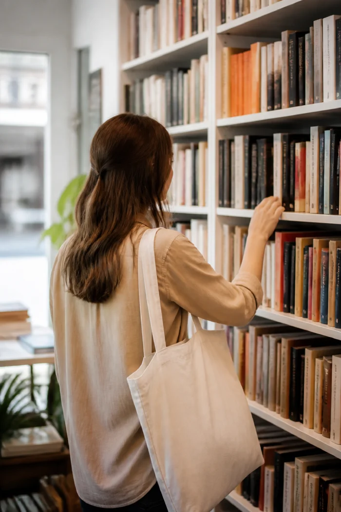 Browsing published books in a bookstore